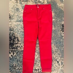 d. jeans *Like New* Red Cotton Straight Skinny Leg Pant Sz. 6